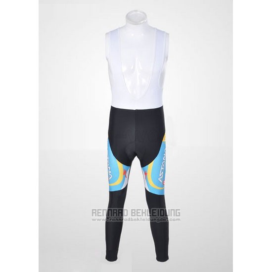 2012 Fahrradbekleidung Astana Hellblau und Shwarz Trikot Langarm und Tragerhose